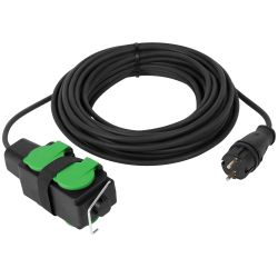 Удлинитель силовой ЭРА GREEN LINE UDL-KG-2x2,5m-10m-IP44 с крышками 4 розетки 10м КГ 2x2.5мм2 IP44 | Электротовары