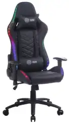 Кресло игровое Cactus CS-CHR-0099 черный экокожа с подголов. крестов. сталь
