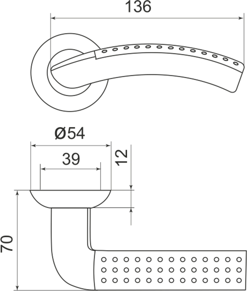 Ручка раздельная R.LD54.Libra26 (Libra LD26) SG/GP-4 матовое золото/золото