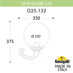 Уличный настенный светильник Fumagalli GLOBE 250 G25.132.000.AYF1R