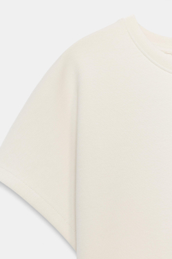 ZARA ФУТБОЛКА INTERLOCK С ЯПОНСКИМИ РУКАВАМИ, ПЕСОЧНЫЙ
