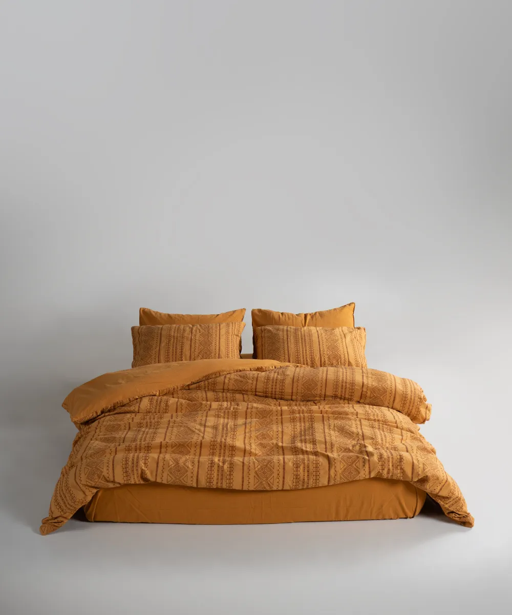 Lımasso КПБ 4 пр. Coastal Trio Mustard ЕВРО пододеяльник 200*220, простынь 240*260, наволочки 50*70 2шт — фото 12