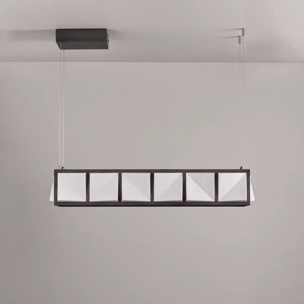 Подвесной светильник Original BTC Davey Lighting Tiled Diner Pendant 6 Light, Weathered Brass, Matt,