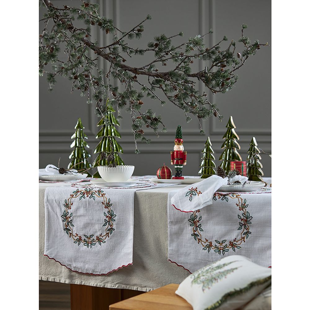 Набор из двух салфеток Festive wreath из коллекции New Year Essential, 45х45 см