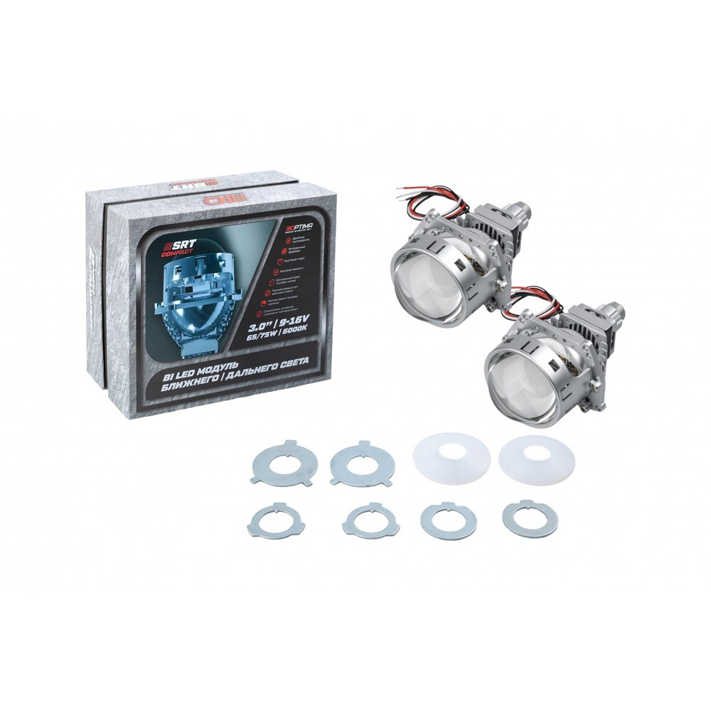 Optima Bi-LED Lens SRT Double Chip COMPACT 3.0" 6000К 12V