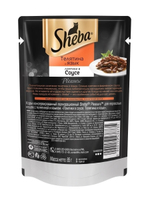 Влажный корм Sheba Pleasure для взрослых кошек, телятина и язык, ломтики в соусе, 85 г