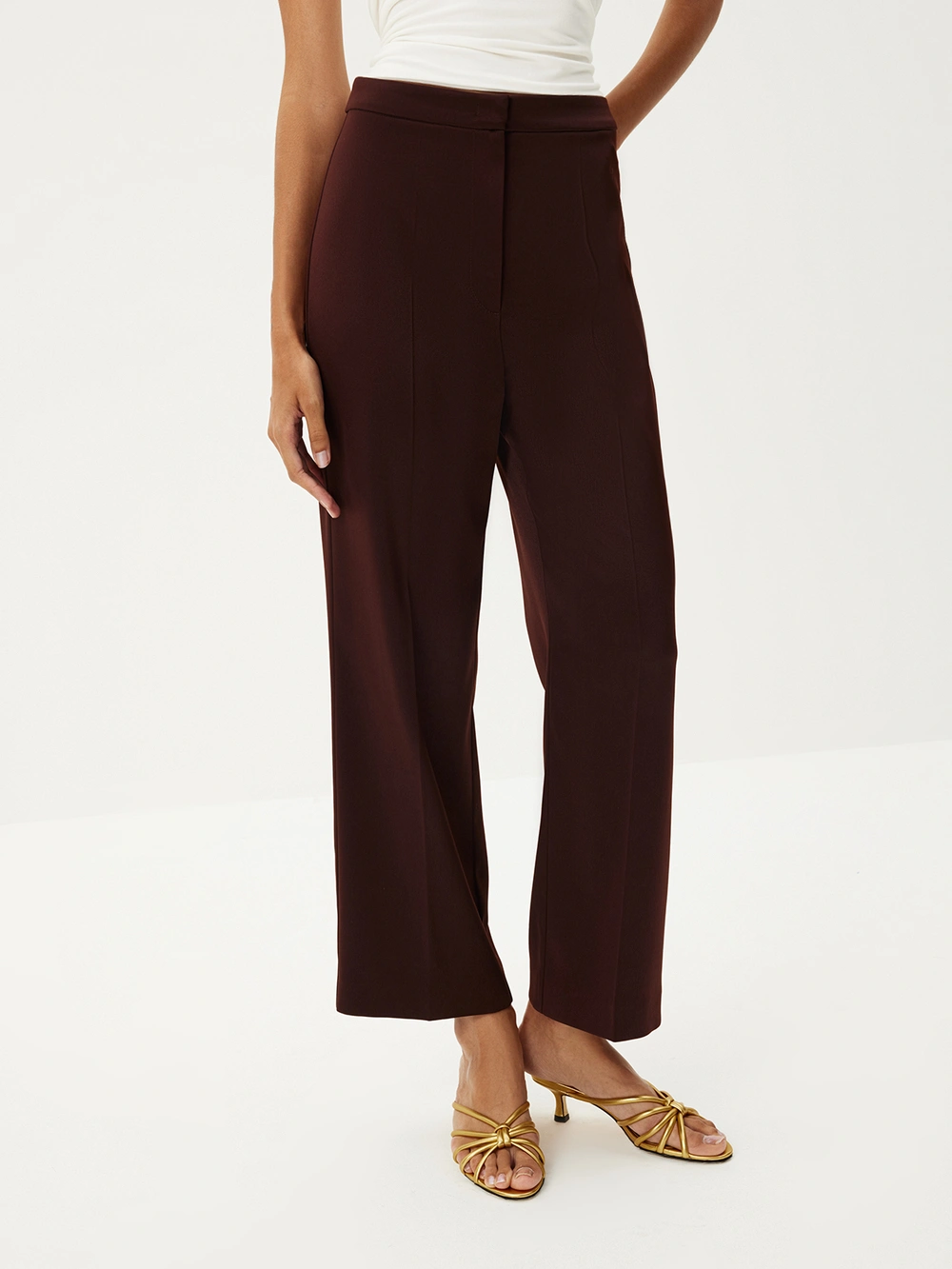 Укороченные брюки с блеском «Шоколадный фондан»
