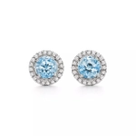Серьги из платины с бриллиантами и аквамарином 💠 Tiffany- Soleste