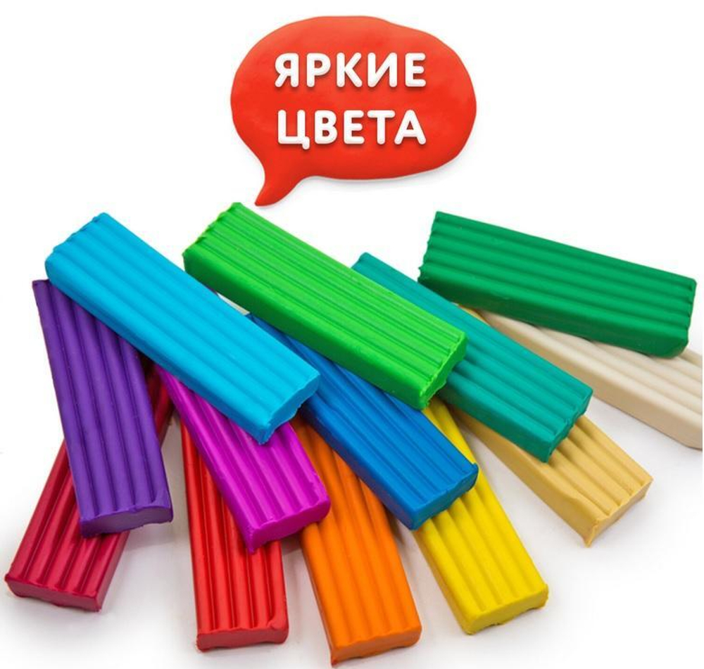 Пластилин классический 36 цветов 720г со стеком "ВЕСЁЛЫЙ ШМЕЛЬ" (ЮНЛАНДИЯ)