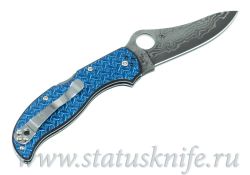 Нож SPYDERCO C90GFBLPD STRETCH DAMASCUS BLUE NISHIJINфотография - 4