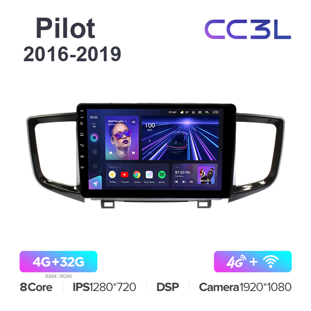 Teyes CC3L 10,2"для Honda Pilot 2016-2019