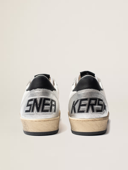 Ball Star in leather with silver inserts and black leather star