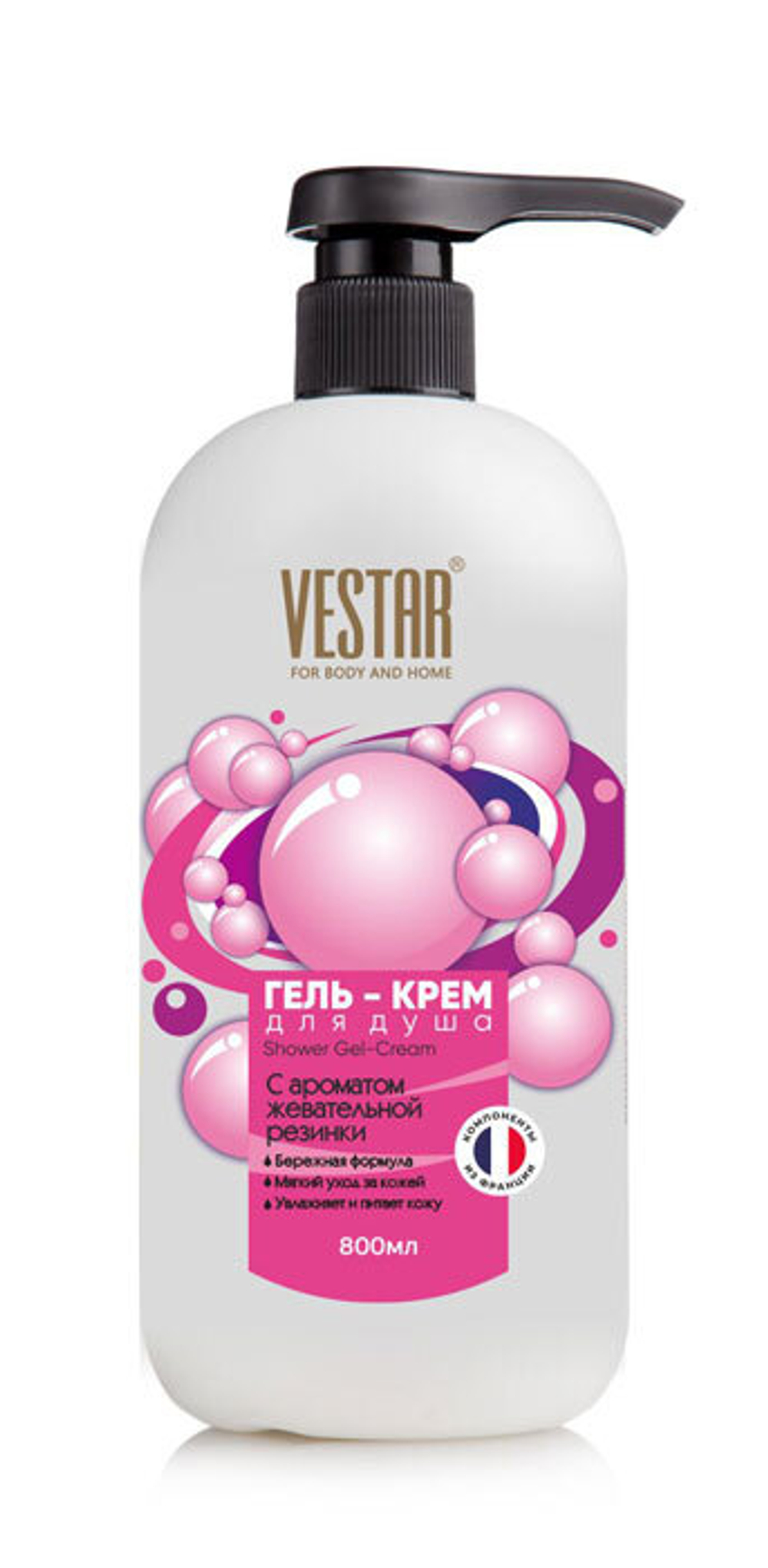 Гель-крем для душа Vestar С ароматом Бабл гам 800 мл