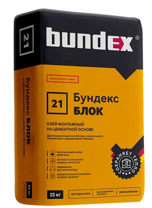 Клей монтажный "Бундекс Блок", 25 кг
