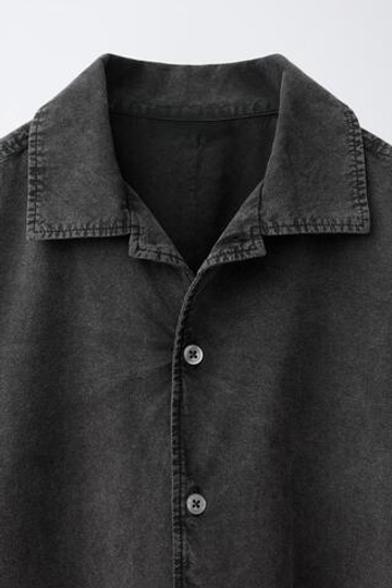 ZARA РУБАШКА С ЭФФЕКТОМ ПОТЕРТОСТИ, СЕРЫЙ