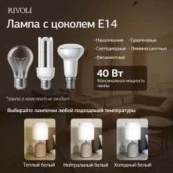 Настольная лампа Rivoli May 7548-503 1 х Е14 40 Вт керамика серая с абажуром | Rivoli