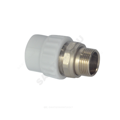 Муфта PP-R комбинированная разъемная белая Дн 25х1/2" НР для радиатора VALFEX 10159125