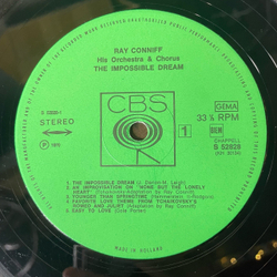 Винтажная виниловая пластинка LP Ray Conniff Рэй Коннифф, His Orchestra and Chorus The Impossible Dream (Нидерланды 1970)