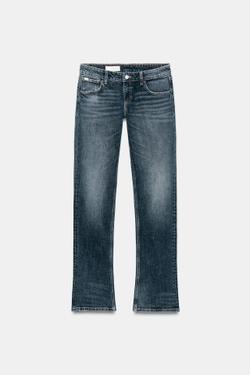 ZARA ДЖИНСЫ TRF SLIM FIT С НИЗКОЙ ПОСАДКОЙ, МОРСКОЙ СИНИЙ