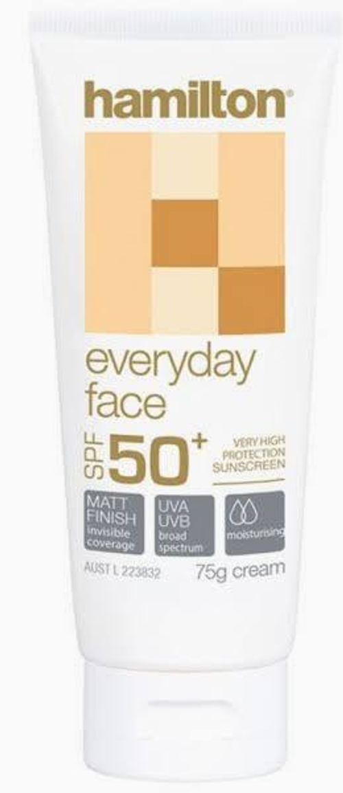 HAMILTON Everyday Face SunCream 50+ Ежедневный солнцезащитный крем 75 мл