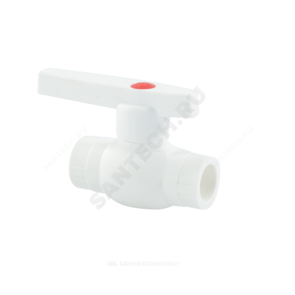 Кран шаровой PP-R белый Дн 40 внутренняя пайка OPTIMA VALFEX VALF 10145040