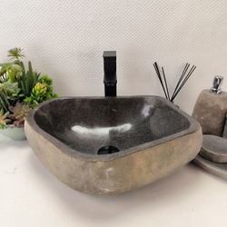 Раковина из речного камня RS-63428 (47x37x15) из натурального камня