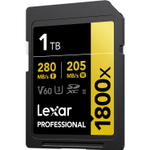 Карта памяти Lexar Professional 1800x Gold SDXC 1TB UHS-II U3 V60, R/W 280/205 МБ/с