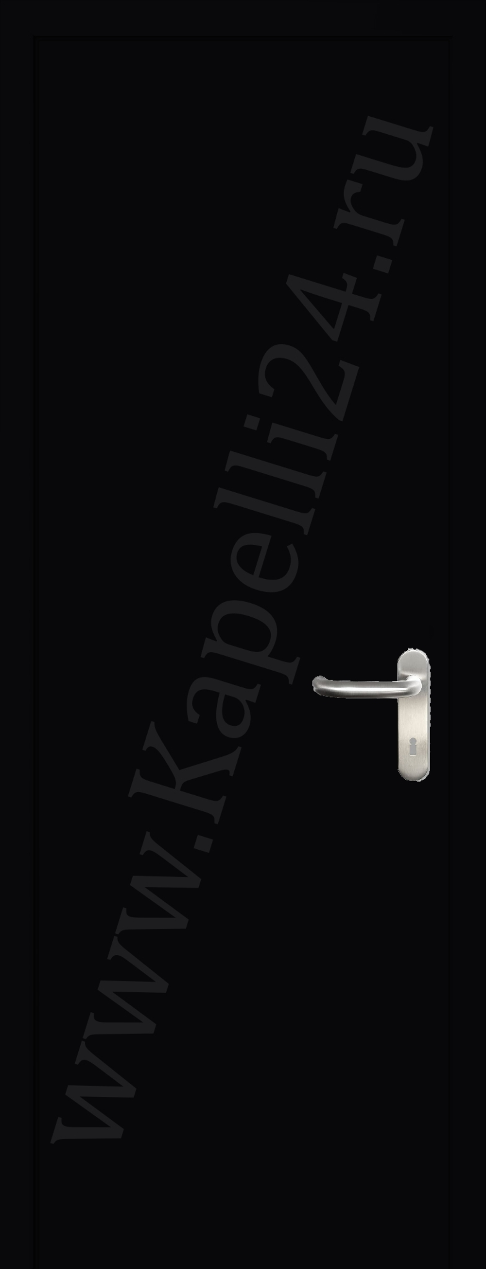 Дверь влагостойкая пластиковая KAPELLI multicolor ДГ RAL 9005 Глубокий черный + коробка