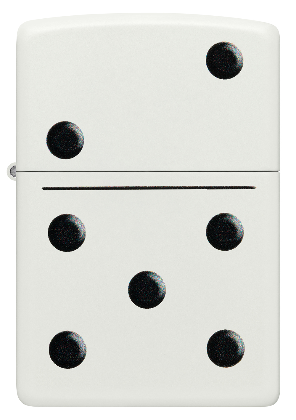 Зажигалка ZIPPO Домино с белым матовым покрытием | Domino Design White Matte, латунь/сталь, белая, м