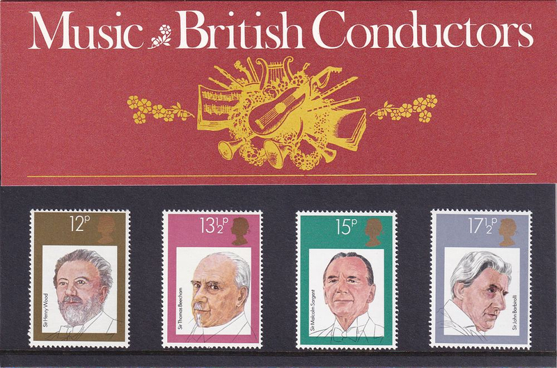 Комплект из 4-х негашеных марок из серии "Дирижеры Британии" (British Conductors), Великобритания, 1980