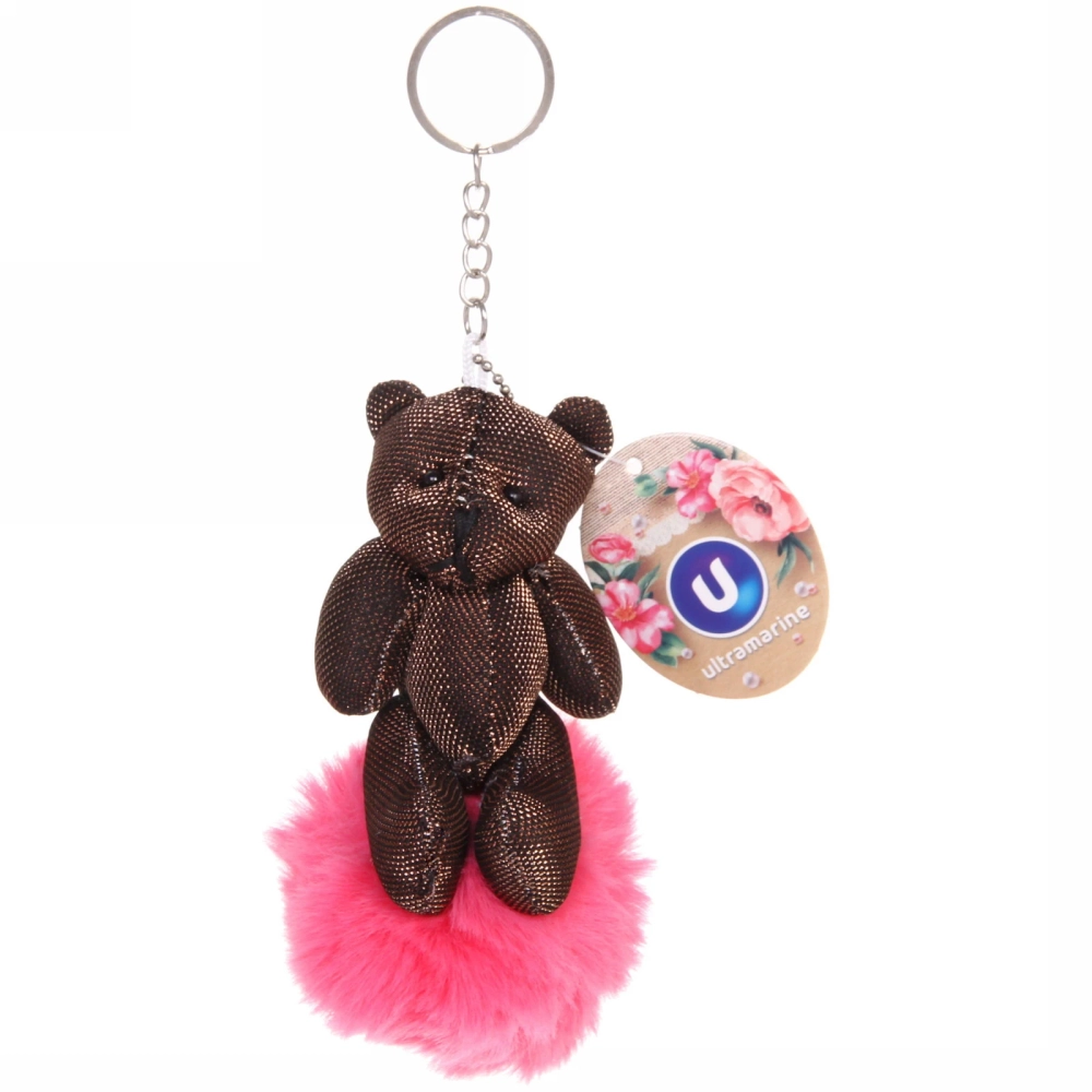 Брелок «Pom pom- Медвежонок Барни» микс 5 цветов, 12см