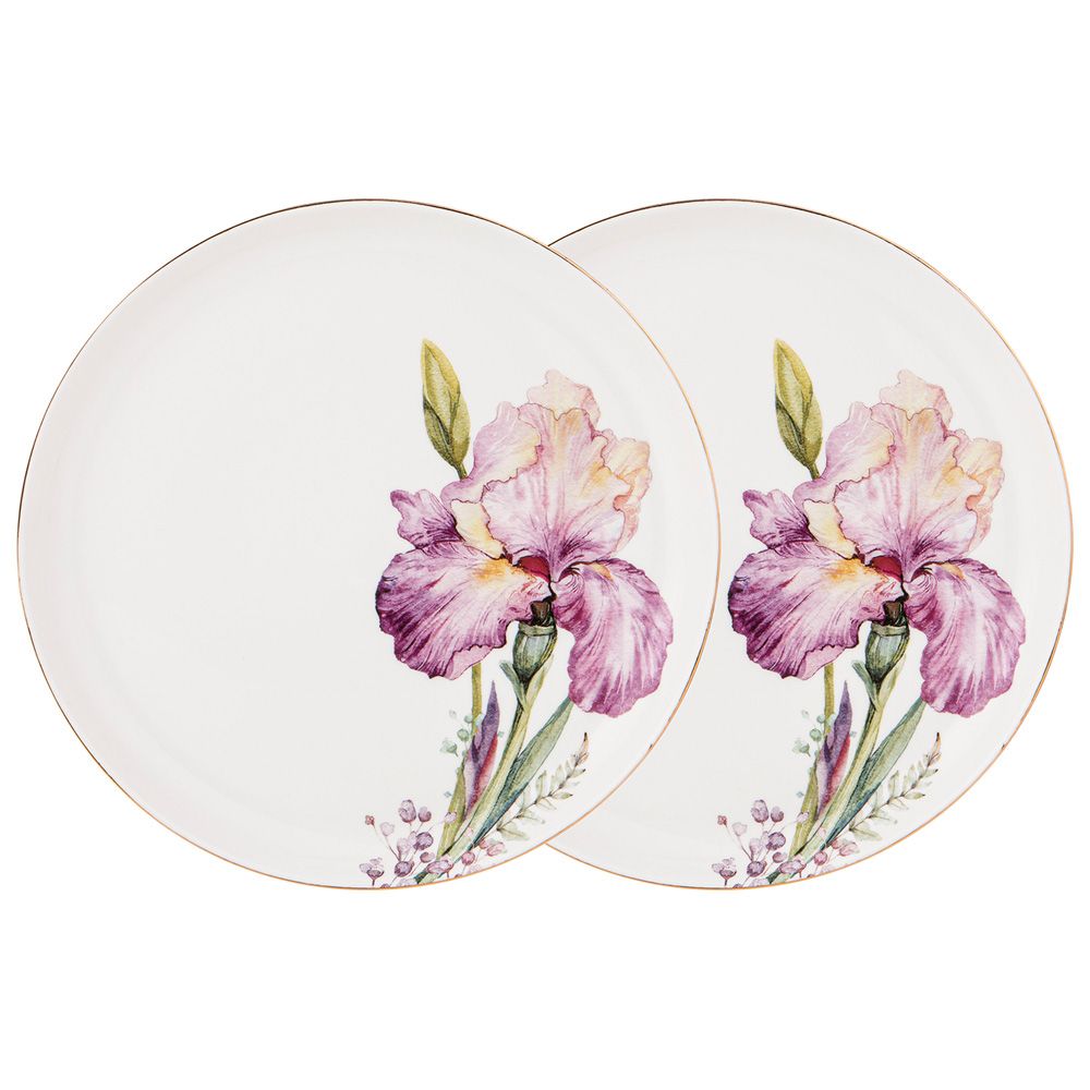 НАБОР ТАРЕЛОК ОБЕДЕННЫХ LEFARD "IRISES" 2 ШТ. 23 СМ, РАЗНОЦВЕТНЫЙ (КОР=16НАБ.)