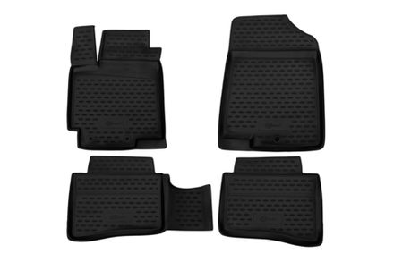 Коврики в салон KIA Rio, 2011-2014, 2014->, 4 шт. (ПУ, повышенная износостойкость)