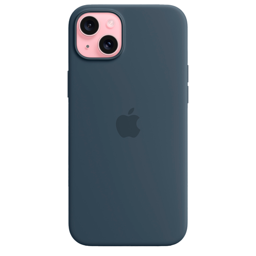 Силиконовый чехол с поддержкой MagSafe Apple Silicone Case для iPhone 15 Plus, Storm Blue (Штормовое небо)