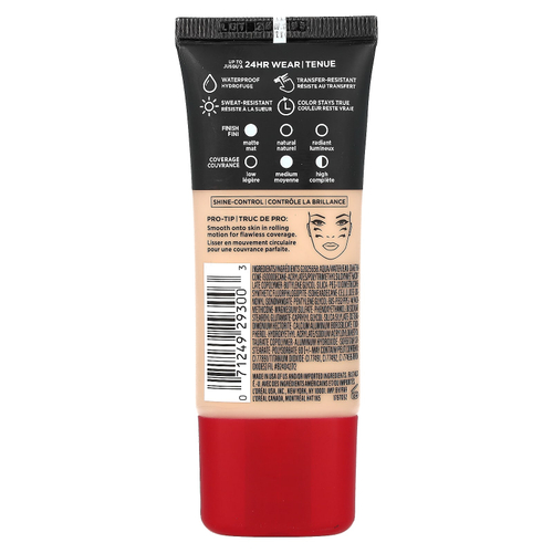 L'Oréal, Infallive, тональный крем Pro-Matte, оттенок 102 бежевый, 30 мл (1 жидк. унция)
