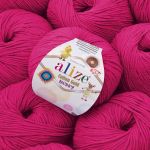 Пряжа Alize (Ализе) Cotton Gold Hobby New / уп.10 мот. по 50 г, 165 м, 149 фуксия
