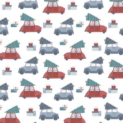 Новогодний автомобиль с елкой