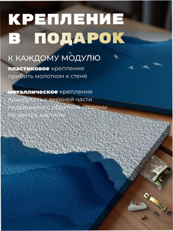 Картина Огненная грань модульная 50x70см 3шт.