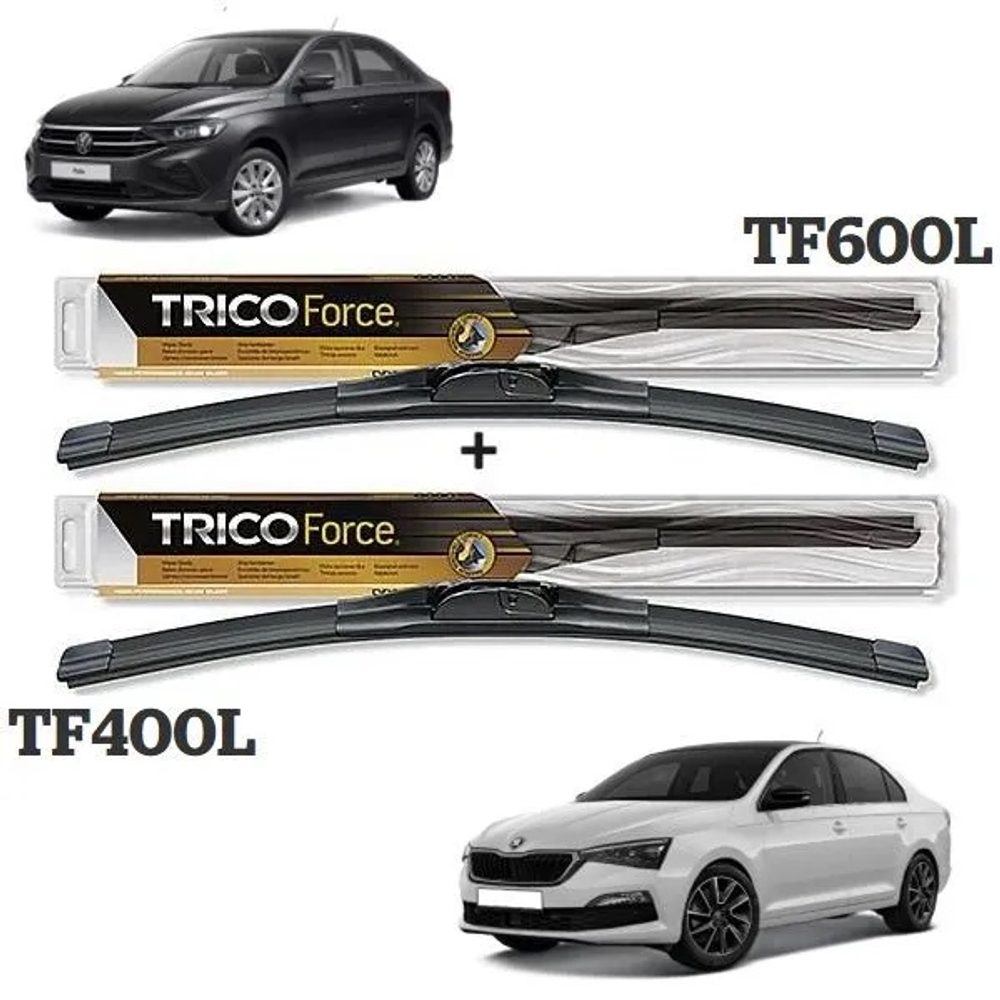 Щетки стеклоочистителя TRICO 600+400 мм для Skoda Rapid / VW Polo Лифтбэк с 01.2020->
