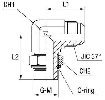 Штуцер FRG90 JIC 3/4 - BSP 1/4