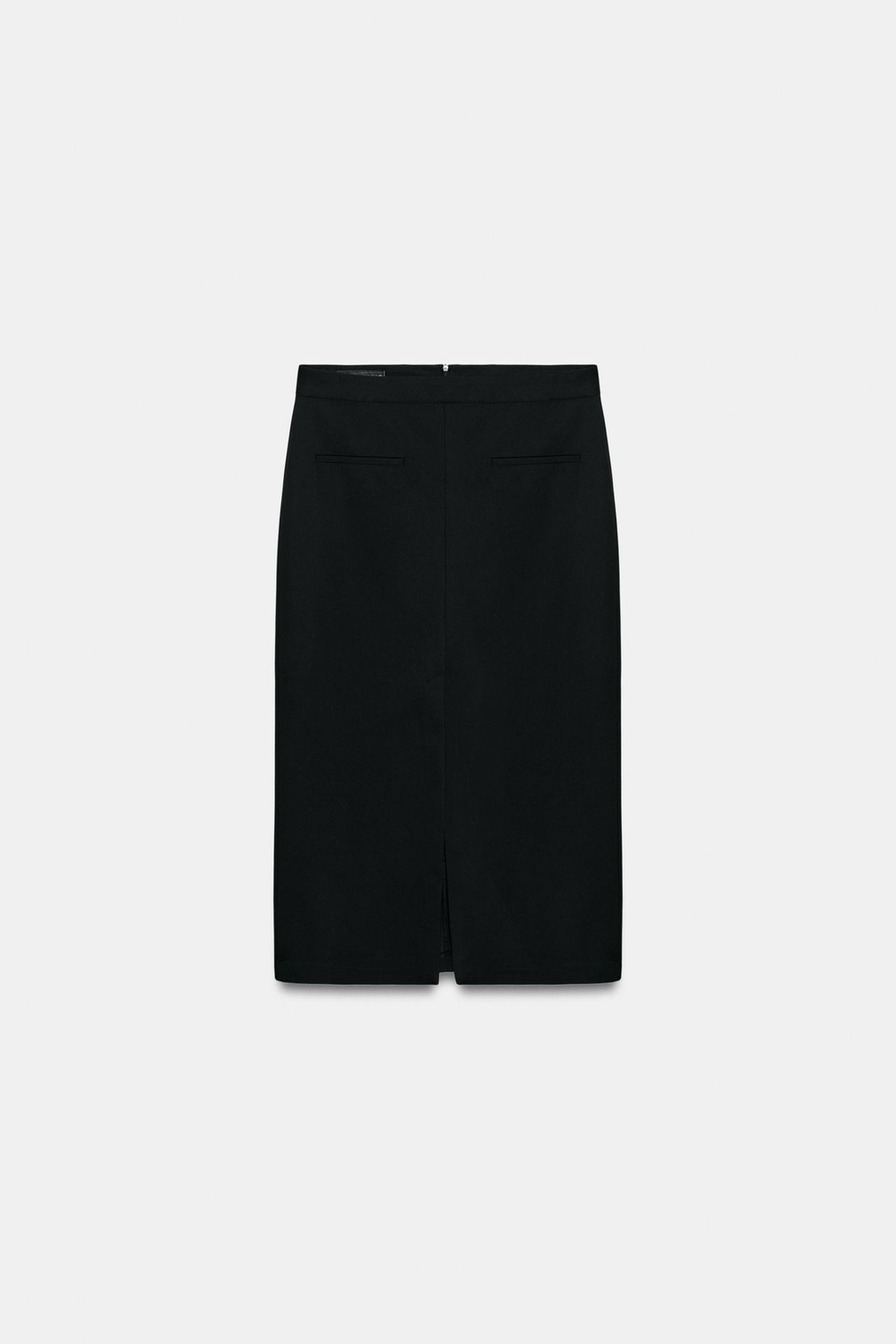 ZARA ЮБКА МИДИ С РАЗРЕЗОМ, ЧЕРНЫЙ