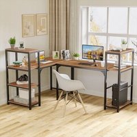 Стол письменный (для компьютера) со стеллажом EUREKA ZX-SH140A-RW с шириной 140 см, Reclaimed Wood (ZX-SH140A-RW)