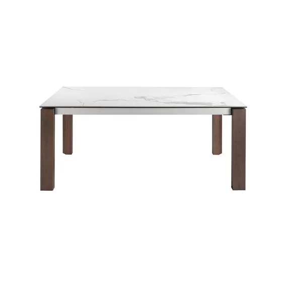 Раздвижной стол Angel Cerda D2058BA/1095, 180-235х90 см, белая керамика, орех