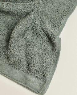 ZARA HOME ОДНОТОННОЕ ПОЛОТЕНЦЕ, ЗЕЛЕНЫЙ