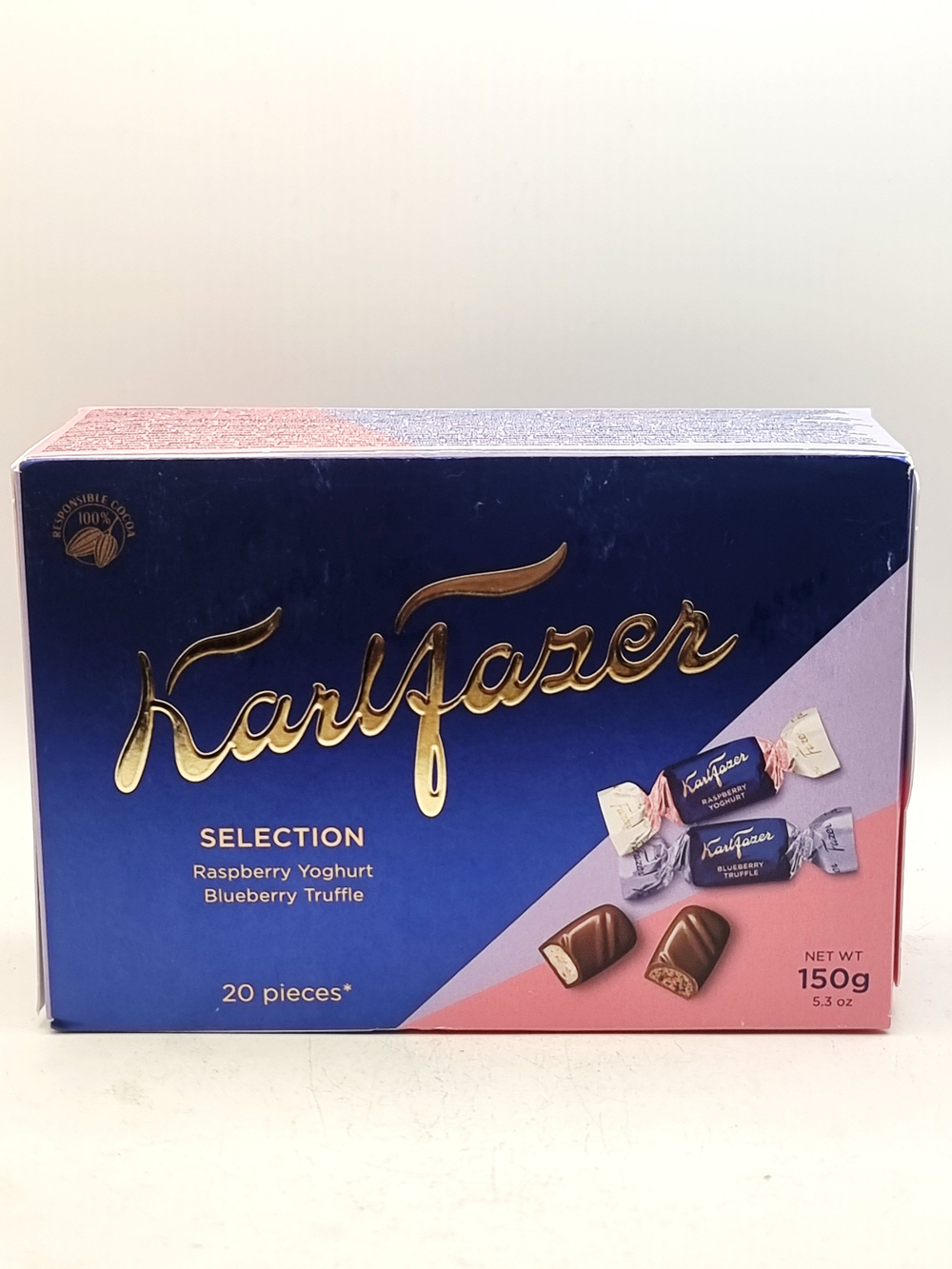 Fazer Конфеты шоколадные Selection ассорти (малиновый йогурт и черничный трюфель) 150 г (Из Финляндии)