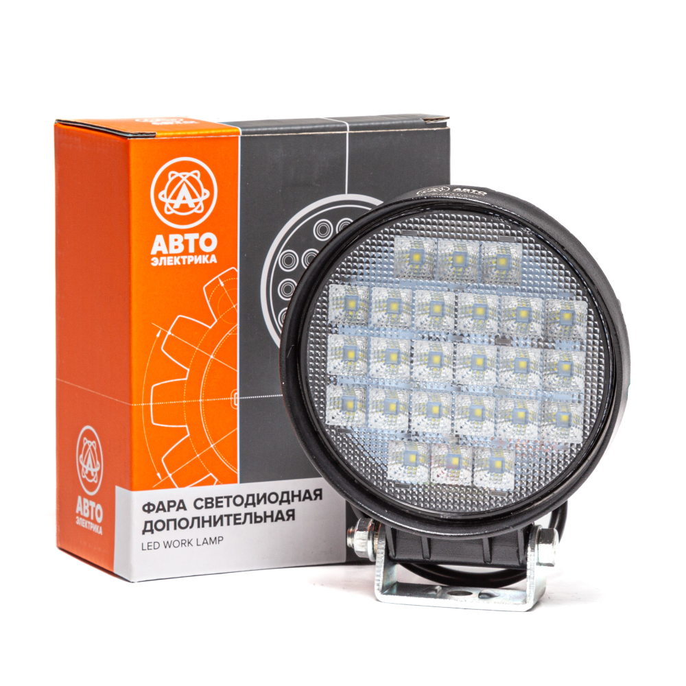 AE72R-24LED-65PC Фара светодиодная дополнительная, круглая 115*65*142, рассеянный свет, 24 диодов, крепление по центру, 72 Вт, 10-30 В