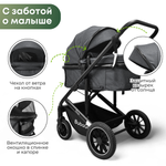 Коляска детская Bubago Dias 3в1 арт BG 167-2 цвет Серый