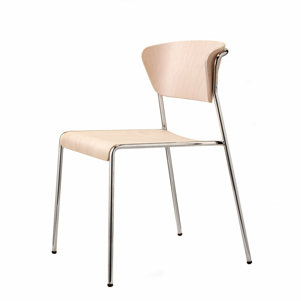 Стул деревянный Scab Design Lisa Wood, хром, беленый бук