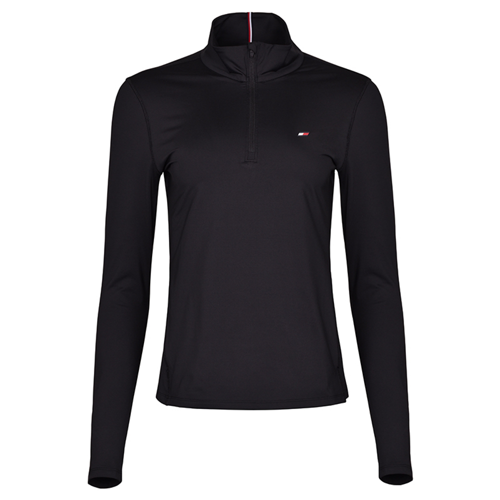 Женская Кофта теннисная Tommy Hilfiger Essentials Slim Half Zip LS - черный