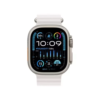 Apple Watch Ultra 2, 49 мм, корпус из титана, ремешок Ocean белого цвета